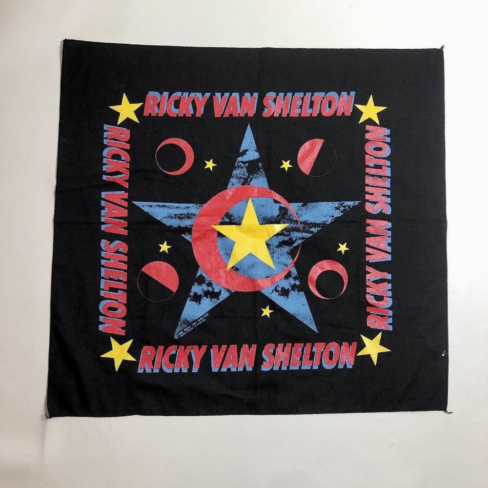 Vintage Ricky Van Shelton 1988 Concert Tour Scarf Bandana Brockum
